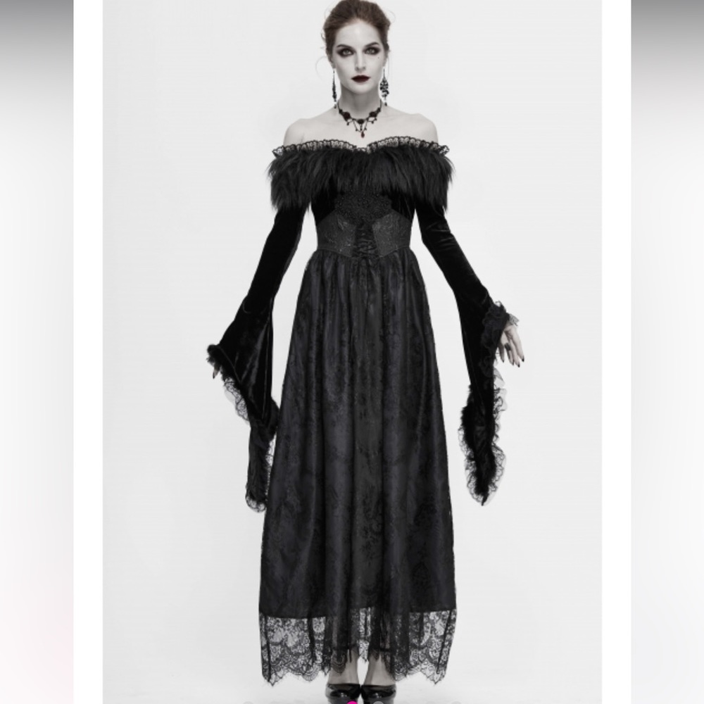 Black gothic formal dress